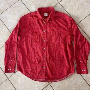 Gap Doen Shirt Men’s Size M Red Blue Geometric Button Up Preppy Collared